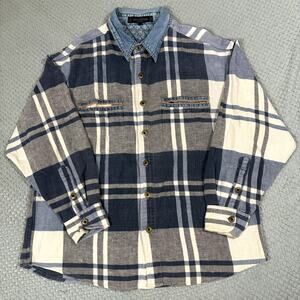 Fryday Club NRK Cotton Plaid Flannel Button Shirt Sz XXL